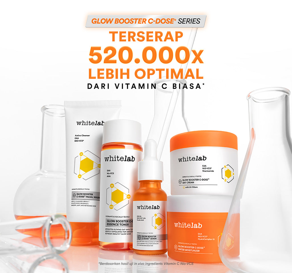 Whitelab Glow Booster C-Dose+ Day Cream - Pelembap Krim Pagi Pencerah Wajah untuk Kulit Kering dengan Niacinamide & UV Filter [BPOM]
