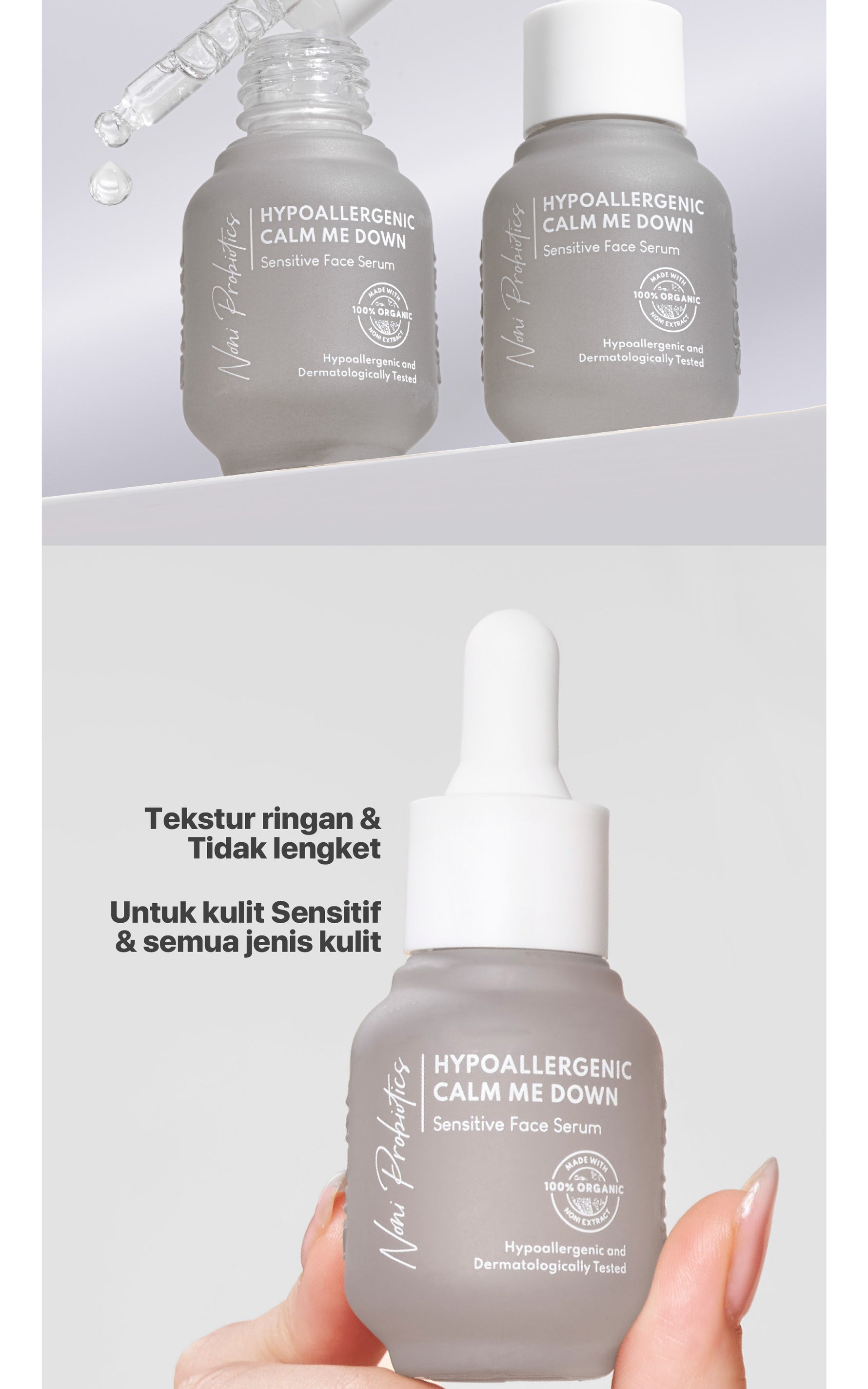 NPURE NONI PROBIOTICS HYPOALLERGENIC “CALM ME DOWN” SENSITIVE FACE SERUM / Serum Wajah Hypoallergenic Sensitif Kemerahan / Semua Jenis Kulit / Ceramide