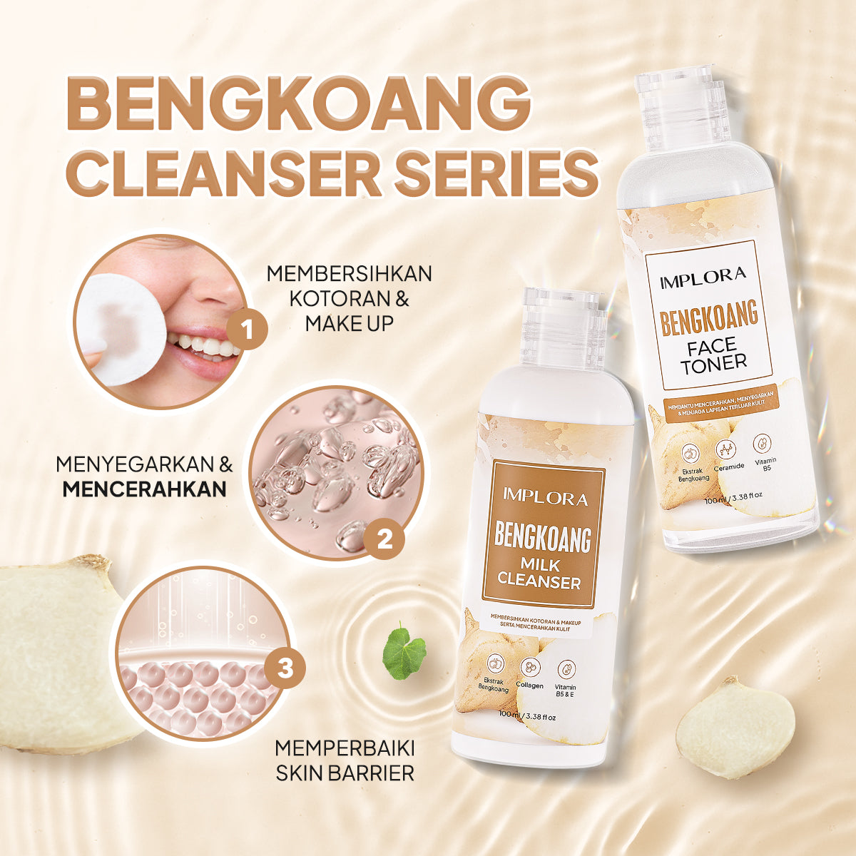 Implora Bengkoang Cleanser Series | Micellar water bengkuang pembersih wajah | Mencerahkan dan Melembapkan Kulit