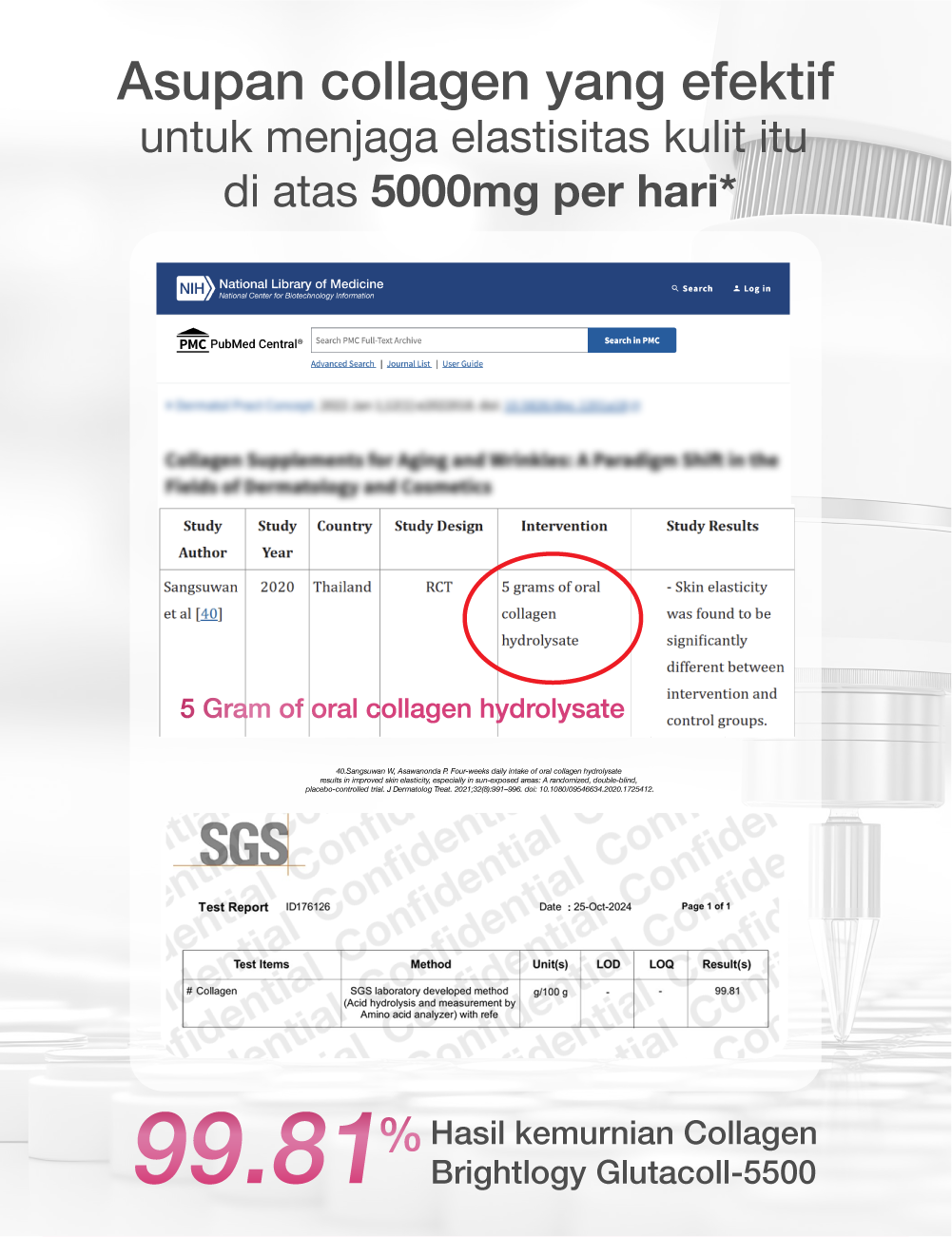 NEWLAB Brightlogy GlutaColl-5500 | Minuman Glutathione & Collagen Drink