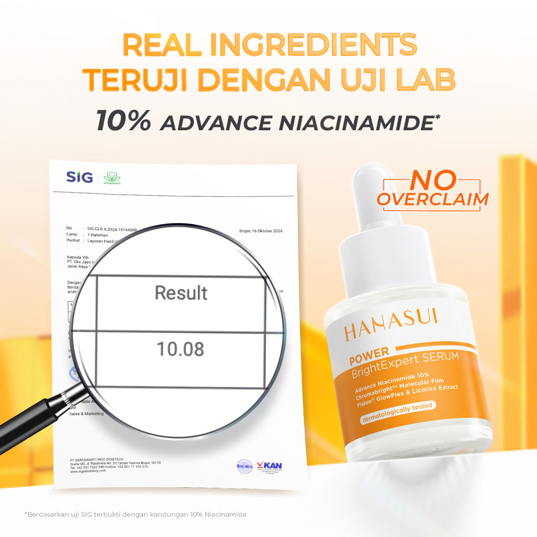 【5pcs Hemat】(REAL 10% ADVANCE NIACINAMIDE) Hanasui Power Bright Expert Serum - Mencerahkan, Kurangi Bintik Hitam Bekas Jerawat