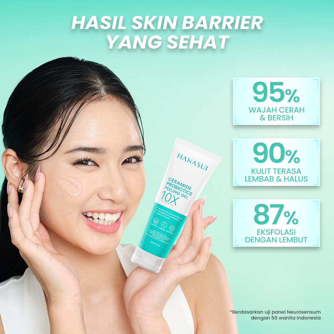 Hanasui Ceramide Probiotics Peeling Gel - Eksfoliasi Gel Wajah Perbaiki Skin Barrier Mencerahkan dan Angkat Sel Kulit Mati Komedo