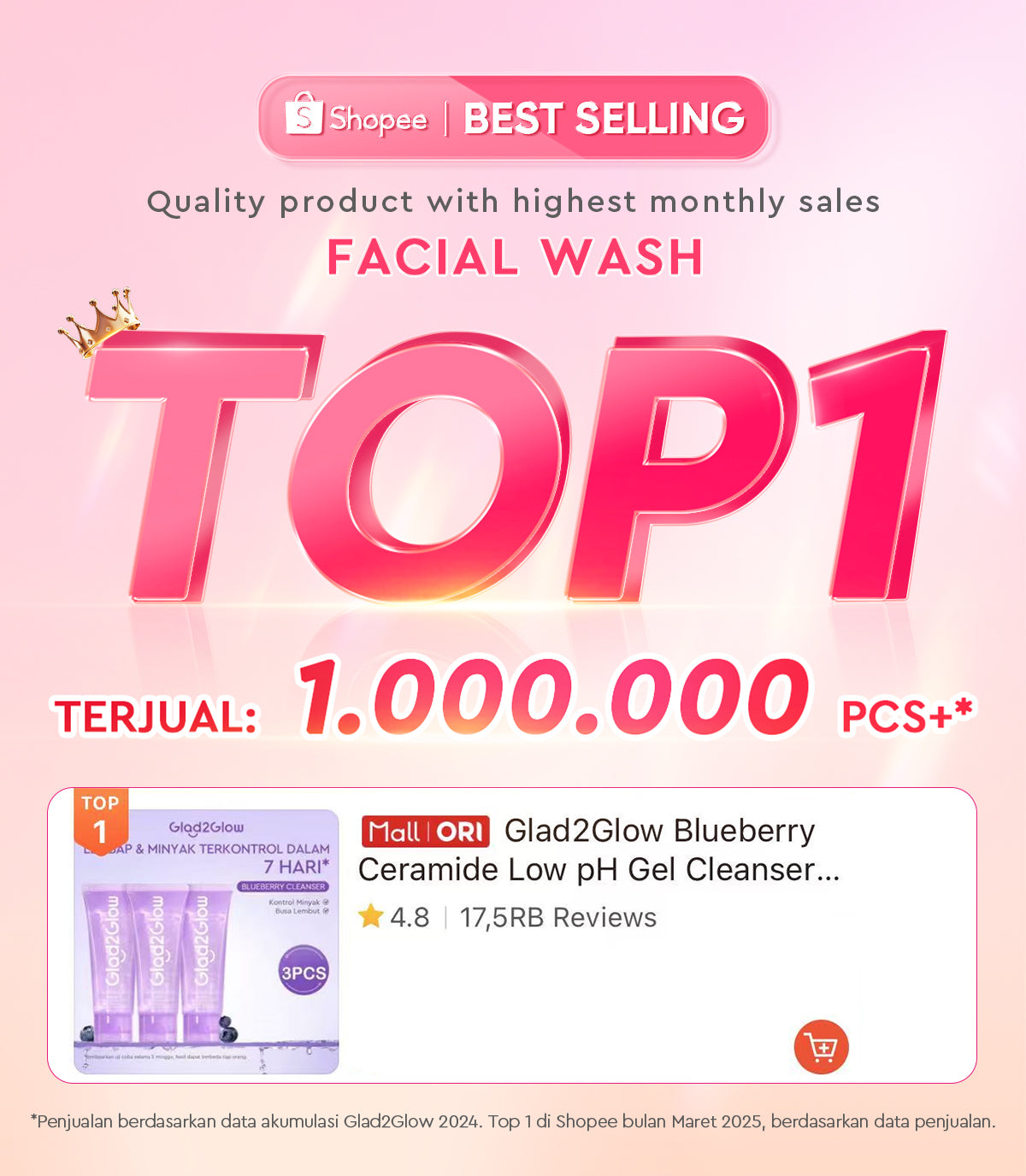 Glad2Glow Blueberry Ceramide Low pH Gel Cleanser facial wash skincare face wash sabun cuci muka cleansing balm exfoliating exfoliasi wajah sabun muka pembersih wajah Memperbaiki penghalang kulit tetap terhidrasi wajah G2G g2glow official store