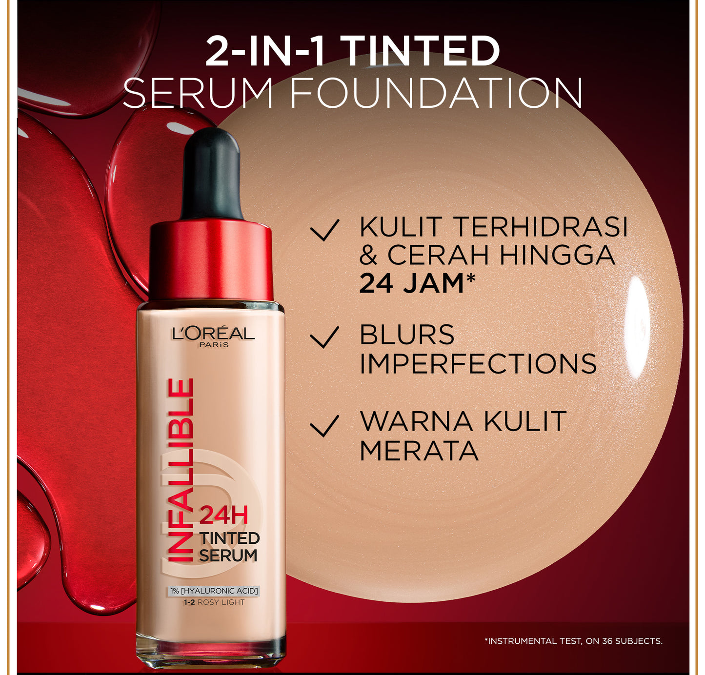 [BARU] L'OREAL PARIS INFALLIBLE 24H TINTED SERUM FOUNDATION LIGHTWEIGHT BREATHABLE RINGAN TAHAN HINGGA 24 JAM