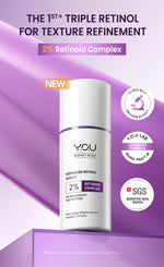 YOU Retinol 2pcs Set Advanced Retinol Serum 15ml + Renewal Retinol Moisturizer Anti aging Retinol Paket kulit cerah Brightening Dark spot noda hitam Memperbaiki tekstur kulit Anti aging Menyamarkan mencegah kerutan dan garis halus