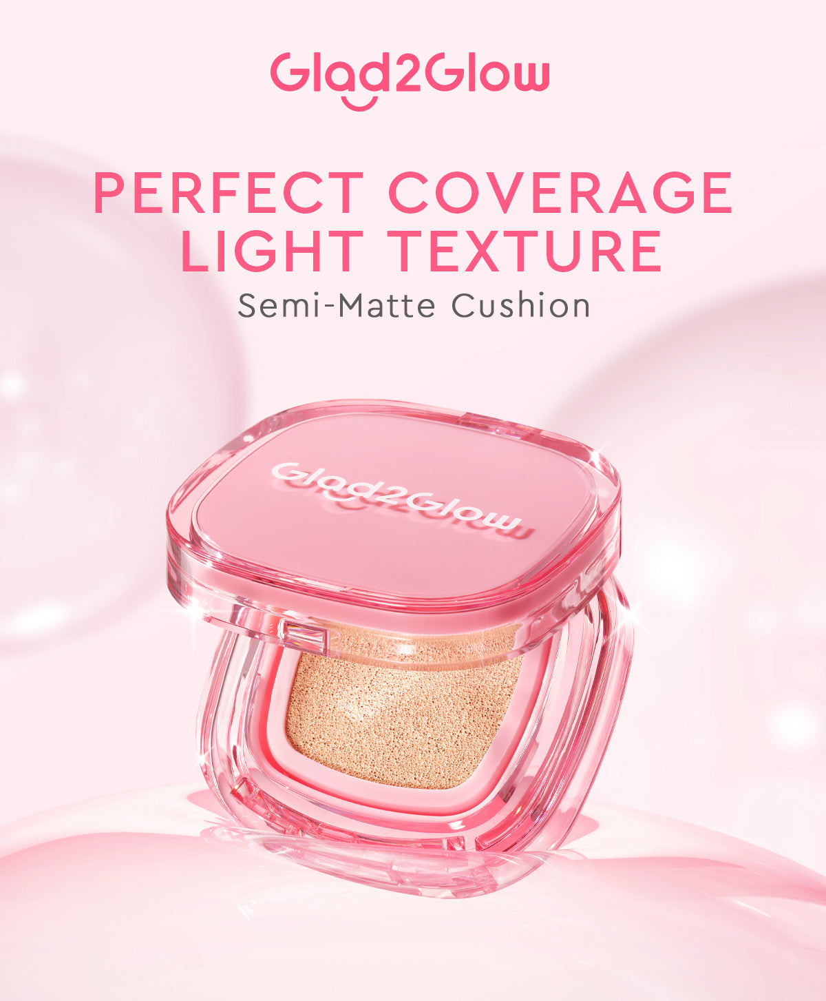 Glad2Glow Perfect Cover Cushion Foundation Waterproof Make Up Setting Concealer BB Cream Tahan Lama Hingga 12 Jam Hasil Akhir Glowing Dan Menyatu Dengan Warna Kulit Tekstur Ringan Di Wajah Full Coverage Velvet To Matte g2glow official store