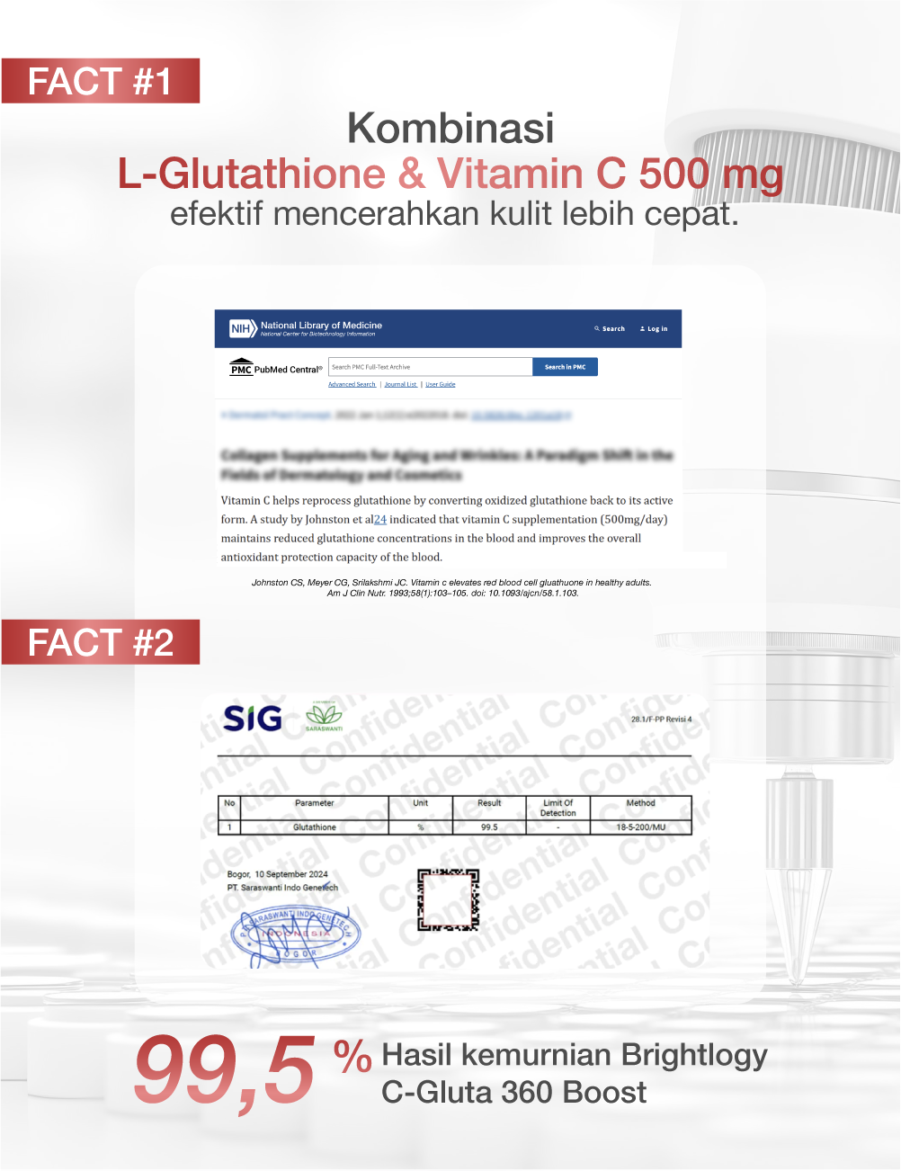 NEWLAB Brightlogy C-Gluta 360 Boost || Minuman Glutathione untuk Pemutih Badan || Glutathione Kapsul || Glutathione Whitening 50gr