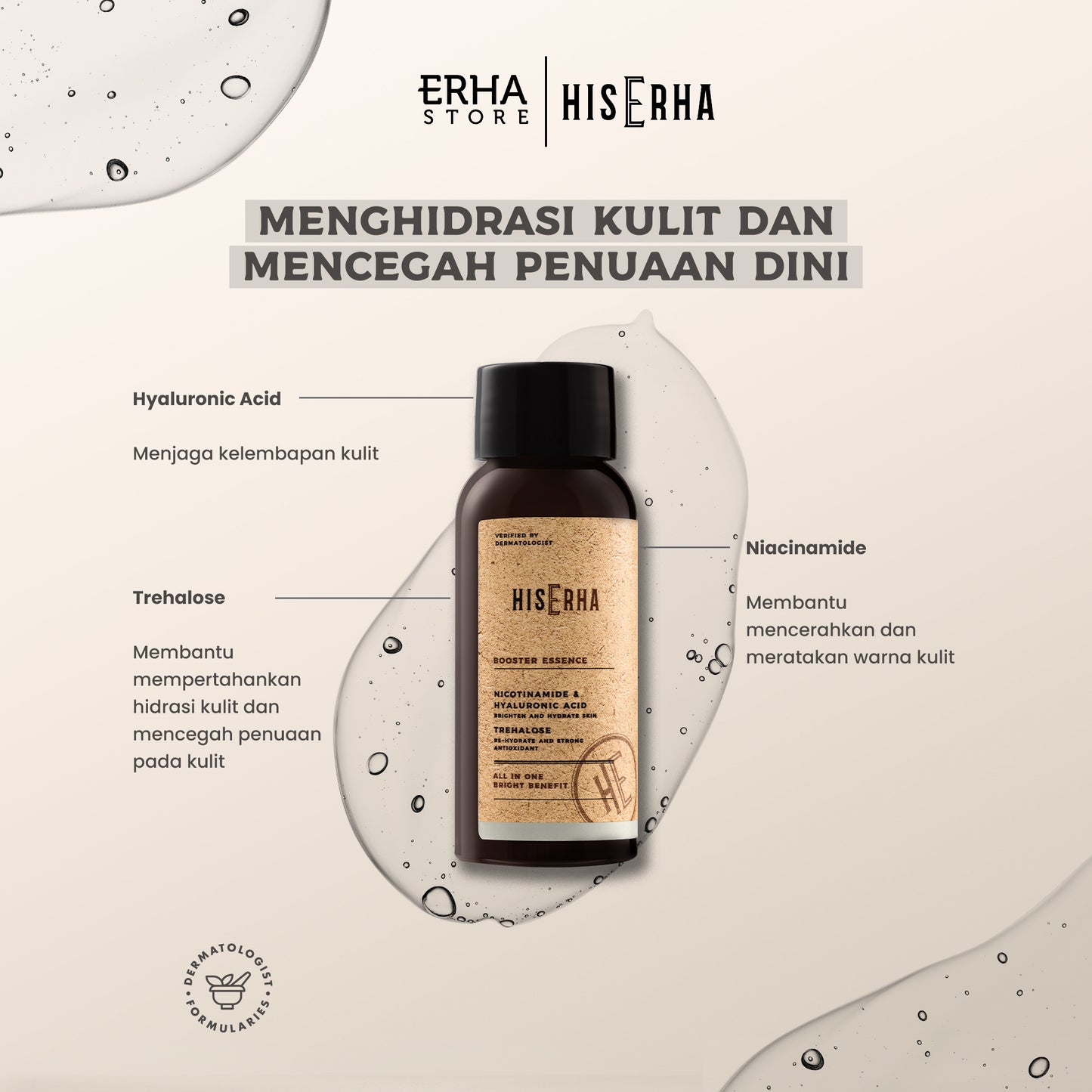 HIS ERHA Mantools Set - Rangkaian untuk Kulit BerjerawatHIS ERHA Paket Lengkap Facial Wash, Serum, Sunscreen Pelembap Brightening / Acne - Set untuk Mencerahkan Wajah Kusam, Lawan Jerawat / Minyak khusus Pria, Verified by Dermatologist, Niacinamide, Salic