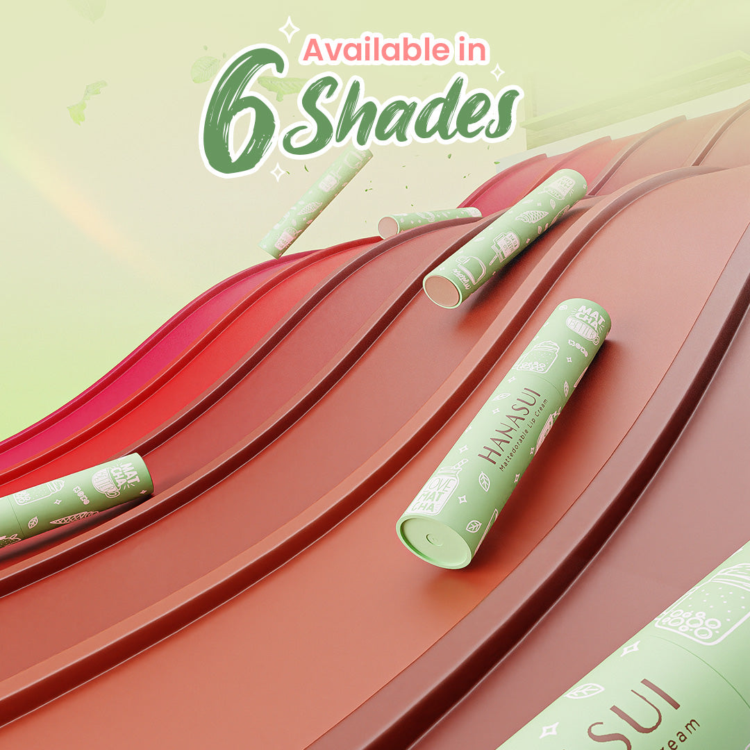 Hanasui Mattedorable Lip Cream Matcha Latte Edition - Lip Cream Double Mouisturizing With Vitamin E Pigmented Velvet Finish & Non - Transferable
