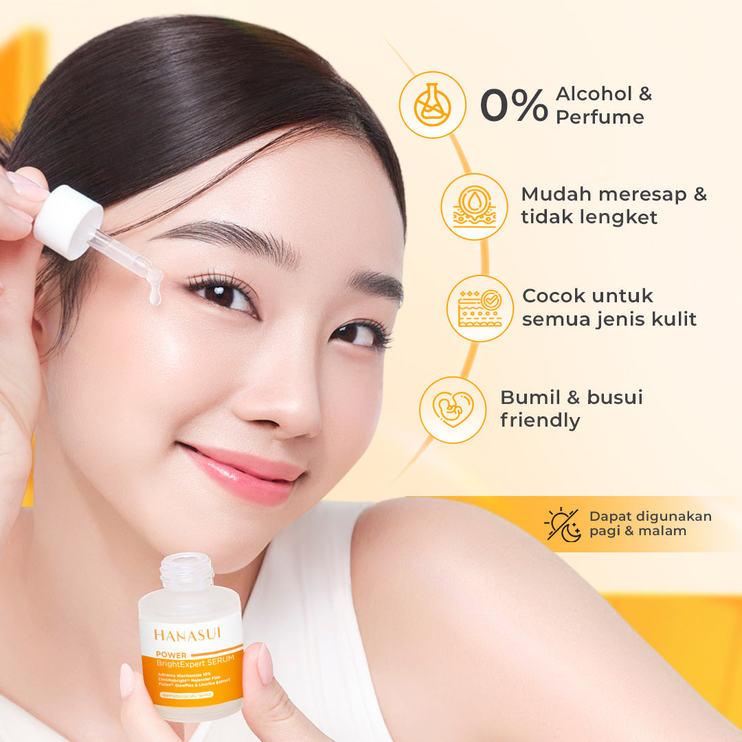 【5pcs Hemat】(REAL 10% ADVANCE NIACINAMIDE) Hanasui Power Bright Expert Serum - Mencerahkan, Kurangi Bintik Hitam Bekas Jerawat