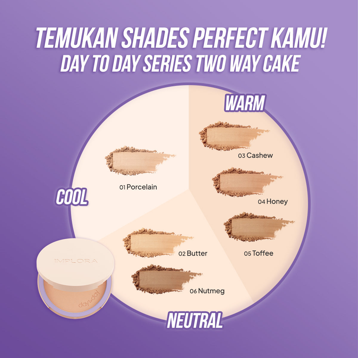 Implora Day To Day Two Way Cake | Bedak Ringan & Samarkan Pori