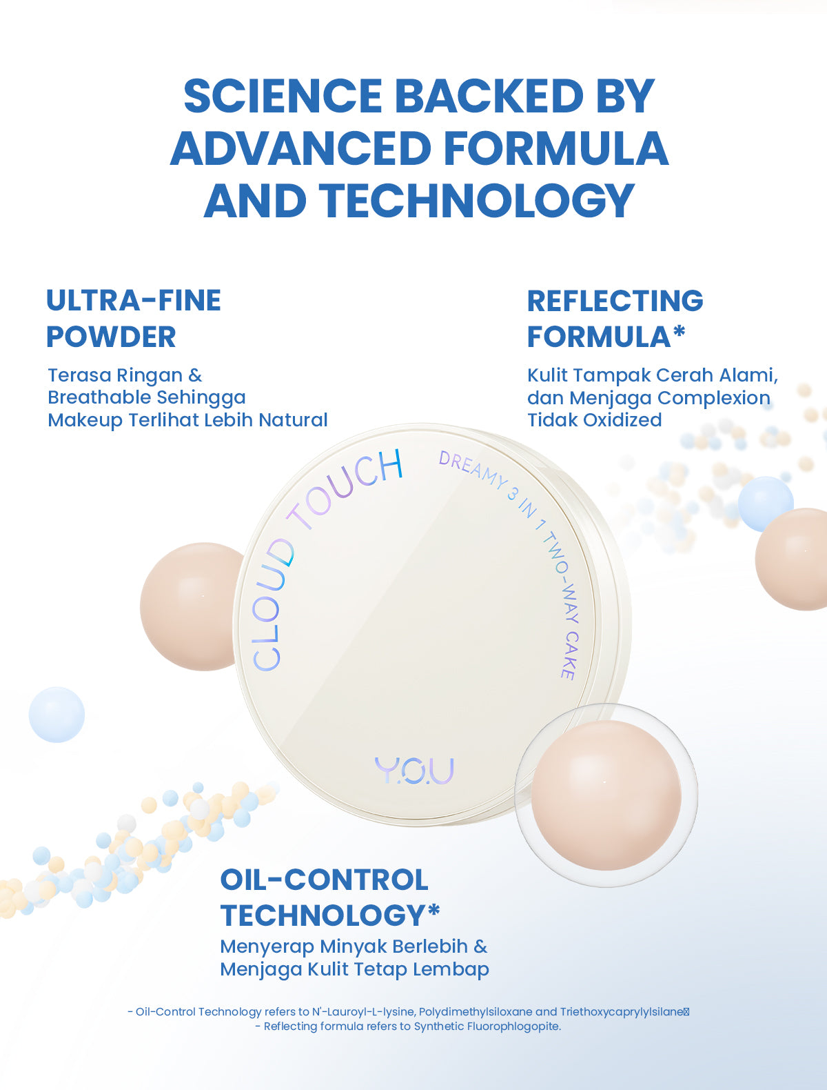 YOU Cloud Touch Dreamy 3 in 1 Two Way Cake Bedak Padat Two Way Cake Makeup