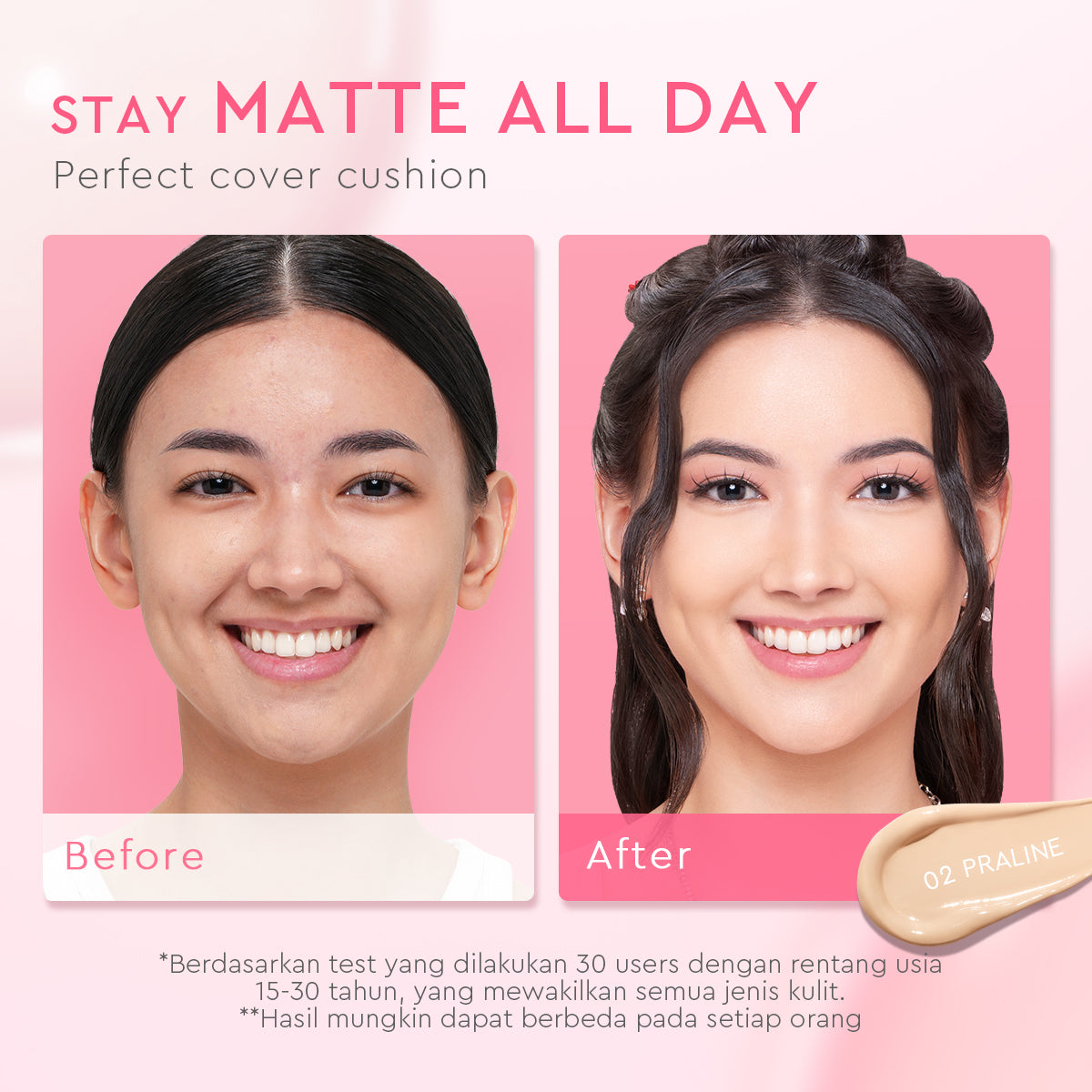 Glad2Glow Perfect Cover Cushion Foundation Waterproof Make Up Setting Concealer BB Cream Tahan Lama Hingga 12 Jam Hasil Akhir Glowing Dan Menyatu Dengan Warna Kulit Tekstur Ringan Di Wajah Full Coverage Velvet To Matte g2glow official store