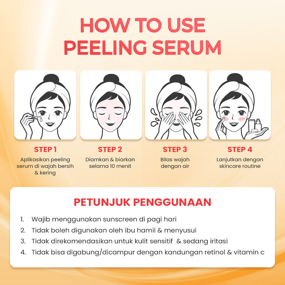 Hanasui Power Peeling Serum -  Eksfoliasi Wajah Mencerahkan, Angkat Sel Kulit Mati Komedo, Kulit Tidak Iritasi Kering