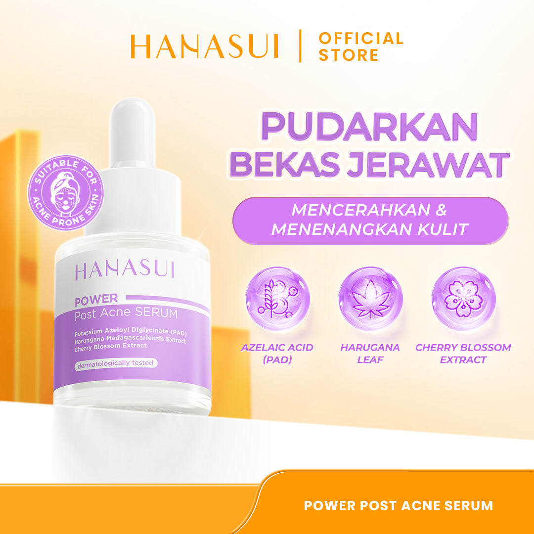 Hanasui Power Post Acne Serum - Pudarkan Bekas Jerawat PIE & PIH Mencerahkan dan Kurangi Kemerahan Cegah Jerawat Kembali