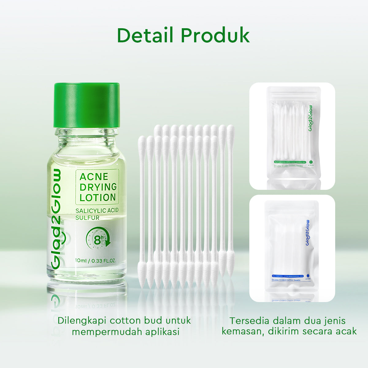 GLAD2GLOW Acne Drying Lotion Mengeringkan Jerawat 8 Jam Dengan Sulfur BHA & Bahan Alami Instant Acne Care Acne Gel Patch Spot Jerawat Serum Moisturizer Acne Skincare Wajah face wash facial Salicylic Acid Niacinamide g2glow official store