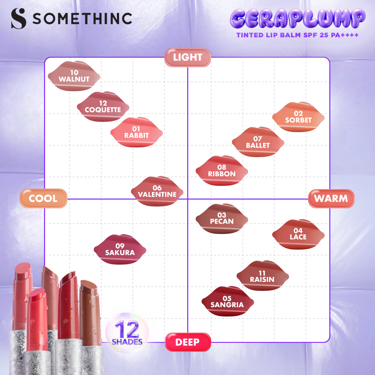 [GRATIS HADIAH] SOMETHINC Ceraplump Tinted Lip Balm SPF25 PA++++ - Warna Untuk Melembabkan & Memperkuat Lip Barrier | Glowy Finish, Untuk Bibir Terlihat Lebih Sehat & Plumpy