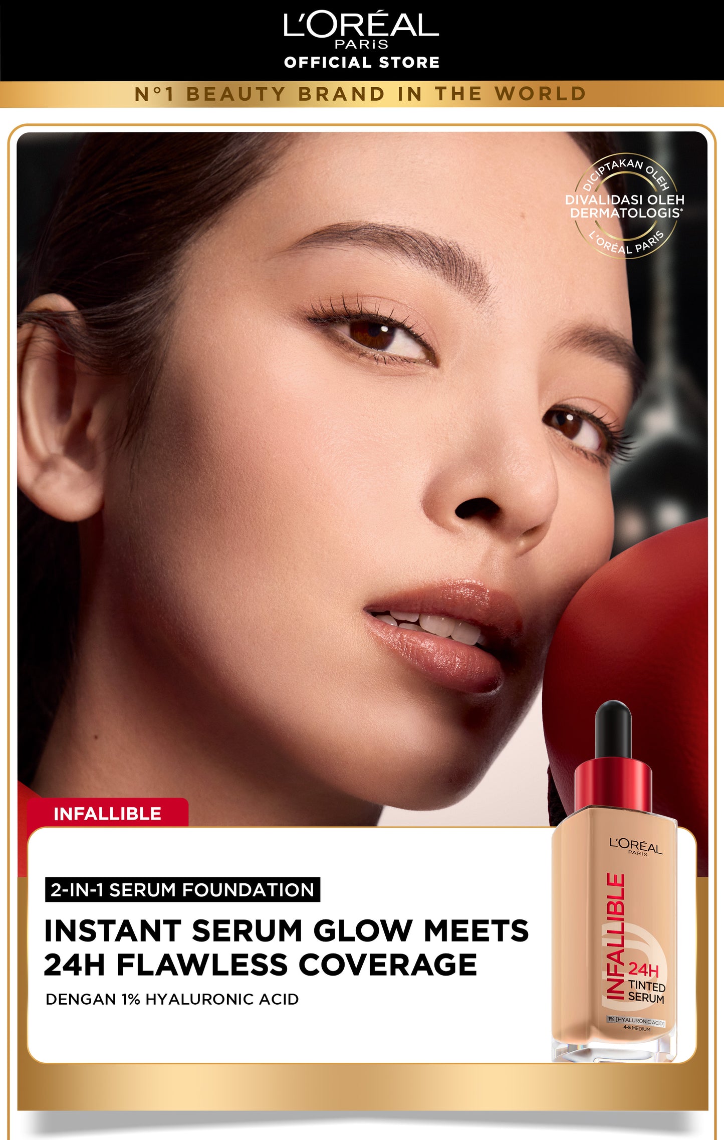 [BARU] L'OREAL PARIS INFALLIBLE 24H TINTED SERUM FOUNDATION LIGHTWEIGHT BREATHABLE RINGAN TAHAN HINGGA 24 JAM
