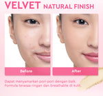 Glad2Glow Perfect Blurring Powder Foundation waterproof setting two way cake TWC Mengandung squalane dan vitamin E concealer pengontrol minyak meratakan warna kulit bantalan udara yang menjaga kelembapan alas bedak krim BB concealer g2glow official store