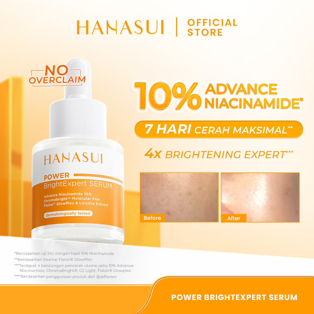 【5pcs Hemat】(REAL 10% ADVANCE NIACINAMIDE) Hanasui Power Bright Expert Serum - Mencerahkan, Kurangi Bintik Hitam Bekas Jerawat