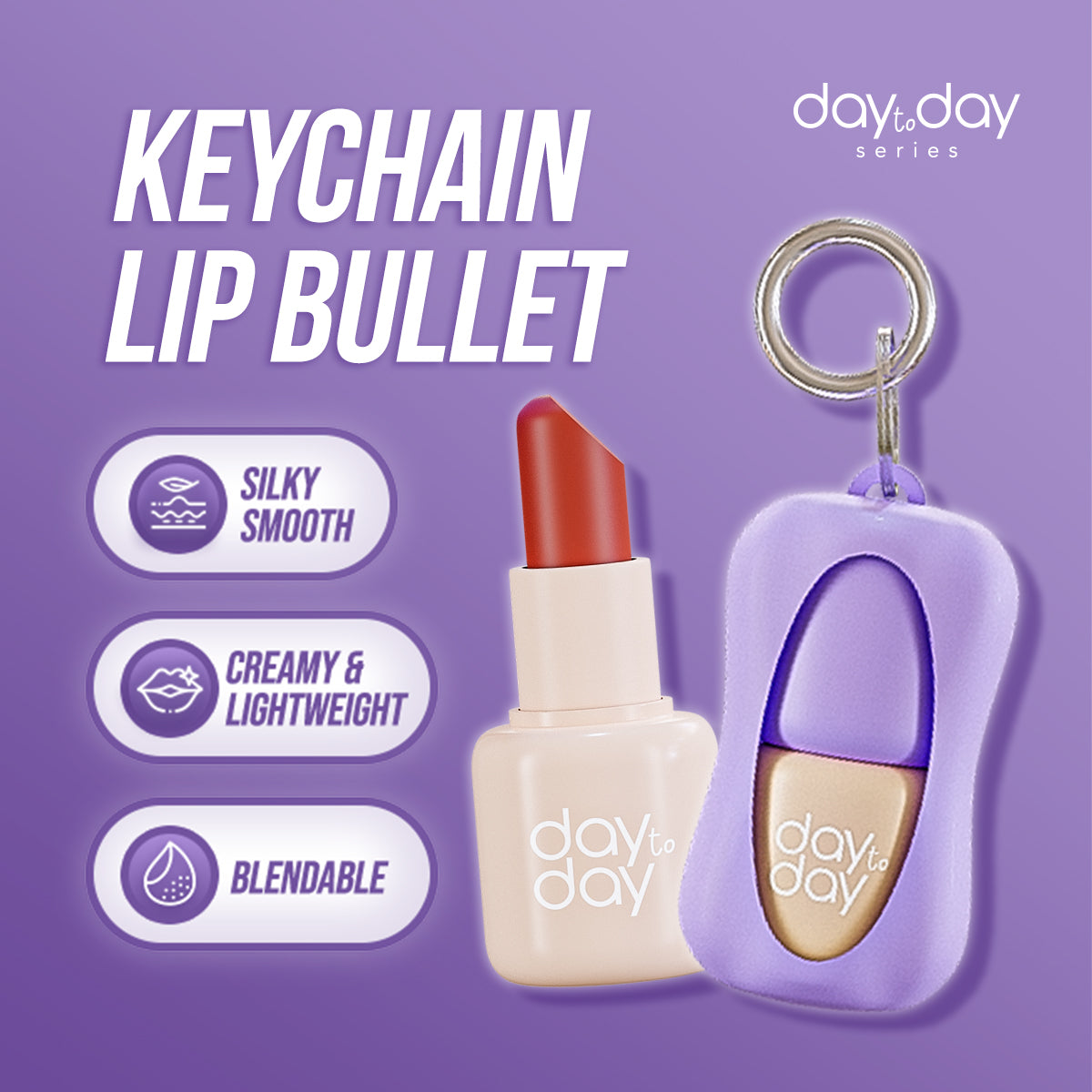 Implora Day To Day Lip Bullet | Lipstick Keychain | Free Gantungan Kunci