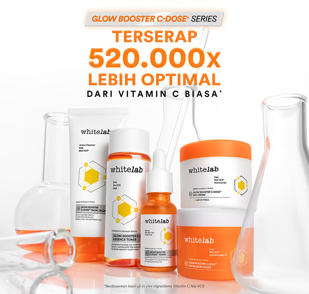 Whitelab Glow Booster C-Dose+ Water Moisturizer - Pelembap Pencerah Wajah, Menghidrasi dengan Hyaluronic & Tekstur Ringan [BPOM]