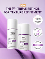 YOU Retinol 2pcs Set Advanced Retinol Serum 15ml + Renewal Retinol Moisturizer Anti aging Retinol Paket kulit cerah Brightening Dark spot noda hitam Memperbaiki tekstur kulit Anti aging Menyamarkan mencegah kerutan dan garis halus