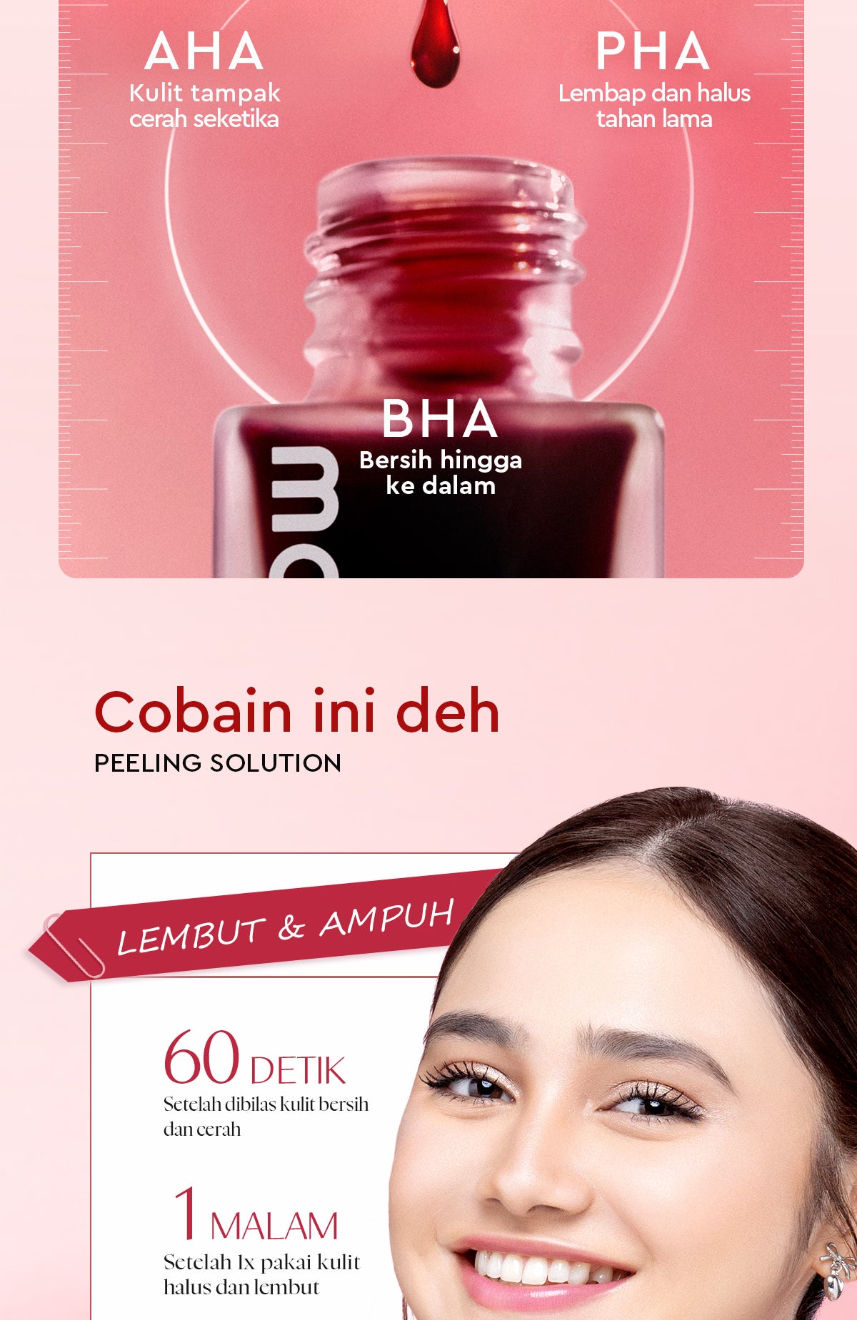 Glad2Glow Peeling Solution Serum Eksfoliasi Wajah 60S Menghaluskan Kulit Anda AHA BHA PHA Intensive serum vitamin c serum wajah white serum wajah glowing dan putih peeling exfoliating serum niacinamide Bahkan warna kulit kulit halus g2glow official store