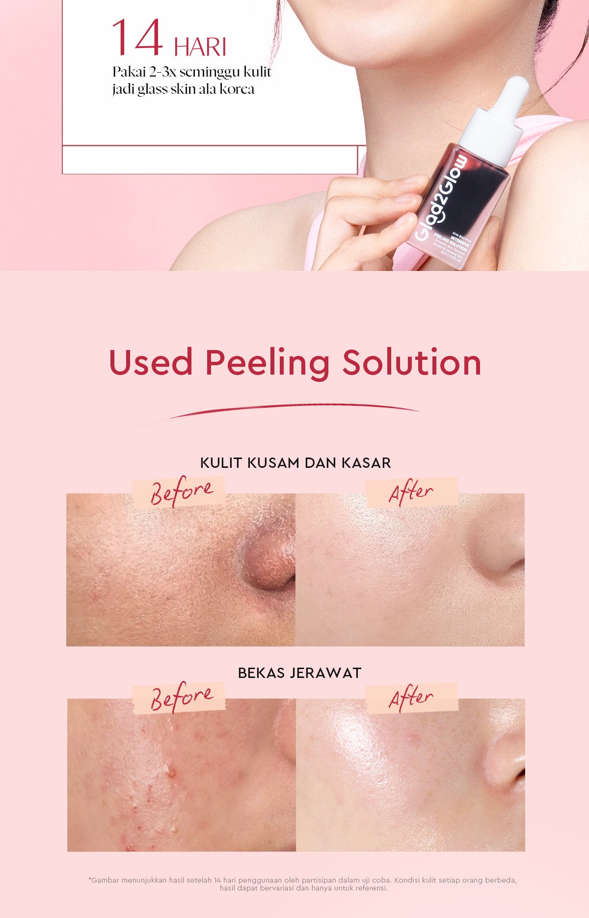 Glad2Glow Peeling Solution Serum Eksfoliasi Wajah 60S Menghaluskan Kulit Anda AHA BHA PHA Intensive serum vitamin c serum wajah white serum wajah glowing dan putih peeling exfoliating serum niacinamide Bahkan warna kulit kulit halus g2glow official store