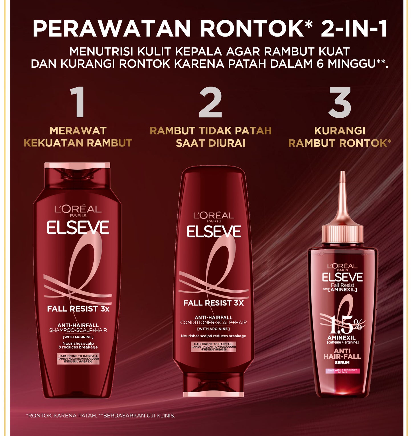 [BARU] L'Oreal Paris Elseve Aminexil Serum  - Anti Hair-Fall Serum With Aminexil - 102ml -  Perawatan Kekuatan Rambut, yang Rambutnya patah , Rambut Rontok, Serum Kulit Kepala.