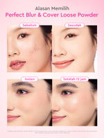 Glad2Glow Perfect Blur&Cover Loose Powder oil control Finishing Kontrol Minyak Tahan Lama Anti Luntur Halus Sempurna & Cover Tinggi bedak padat bedak tabur two way cake cushion foundation setting spray make up g2g glad2glow official store