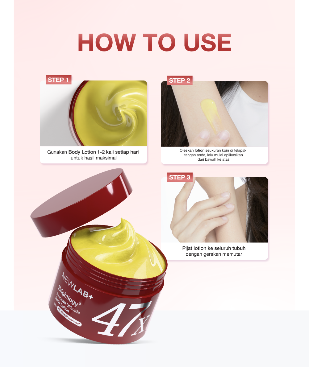 NEWLAB Brightlogy Intensive Ultimate Body Lotion with 1% Hexyl | Body Lotion Pemutih Badan | Handbody | Body Care untuk Mencerahkan |Whitening Lotion
