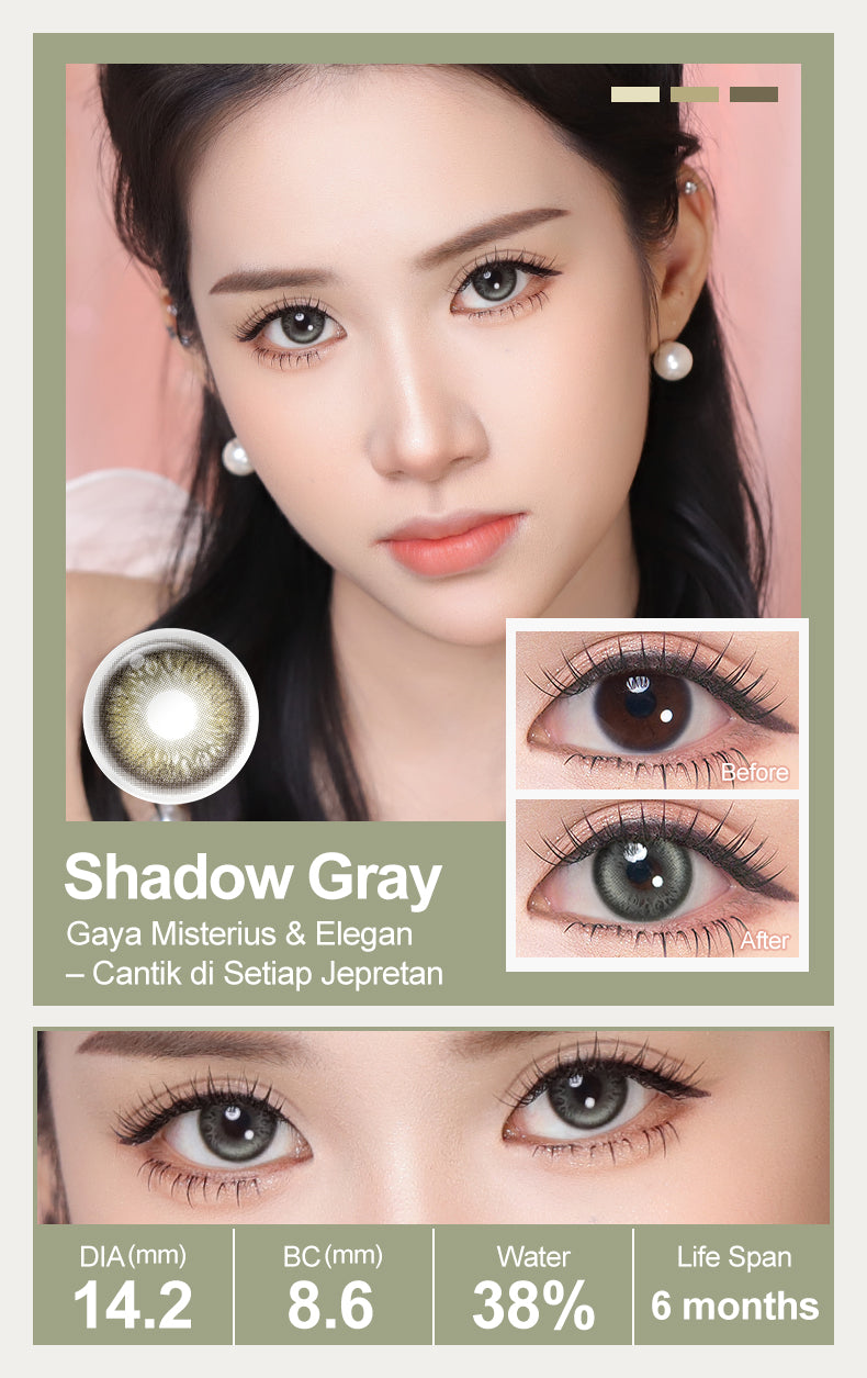 Magister Softlens Minus Gray Series Colored Lenses 14.00mm-14.50mm Seri abu-abu Sepasang 6Bulan