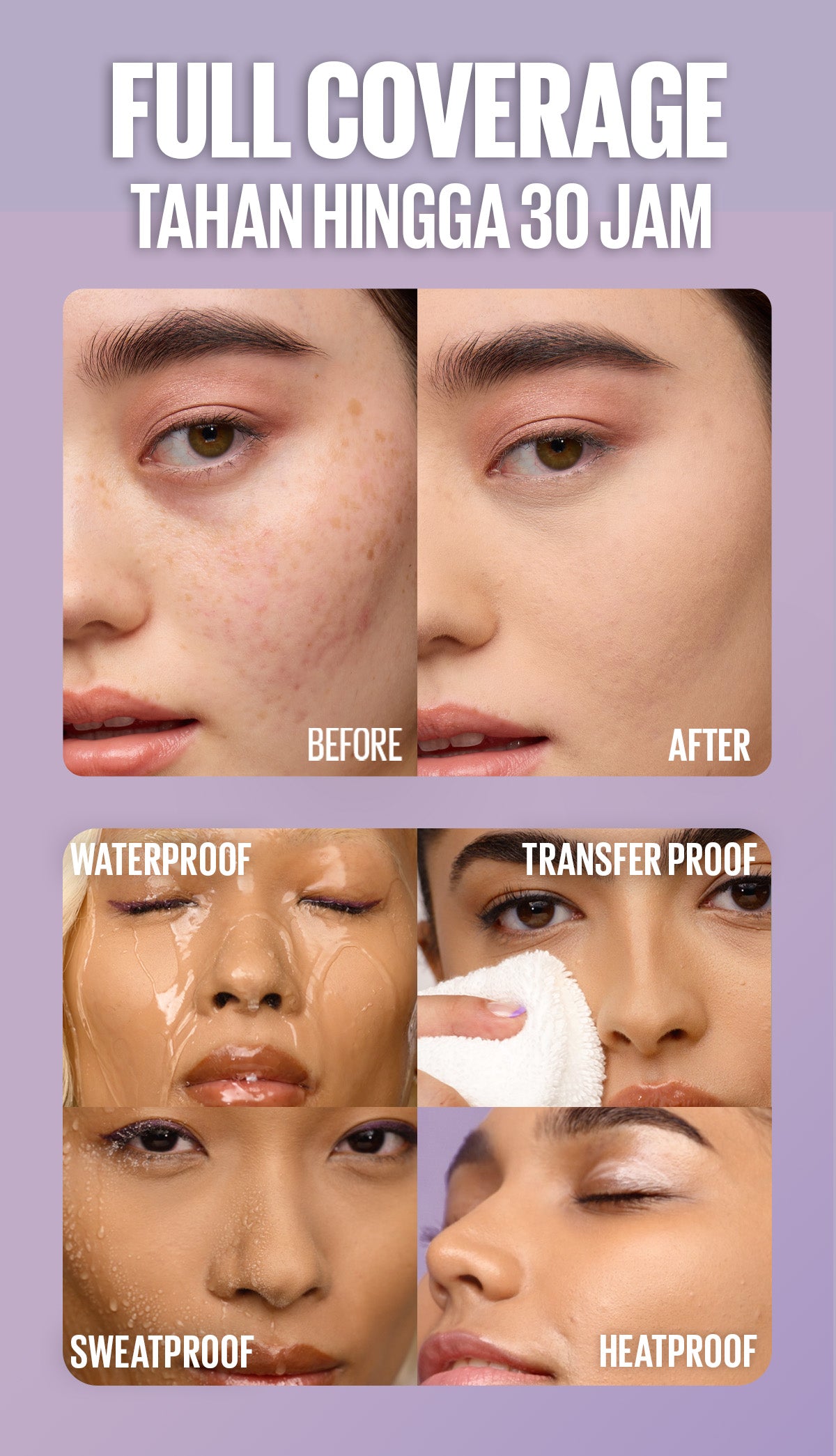 [BARU!] MAYBELLINE OFFICIAL Superstay Flex Powder 30H Longwear Powder Foundation Two-Way Cake Oil Control Transferproof Waterproof Full Coverage Setting Matte Makeup