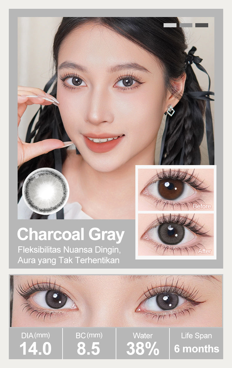[Diameter kecil Kit]Magister Softlens Minus Kit 14.0mm softlens paketan lengkap minus Nude Brown OMG