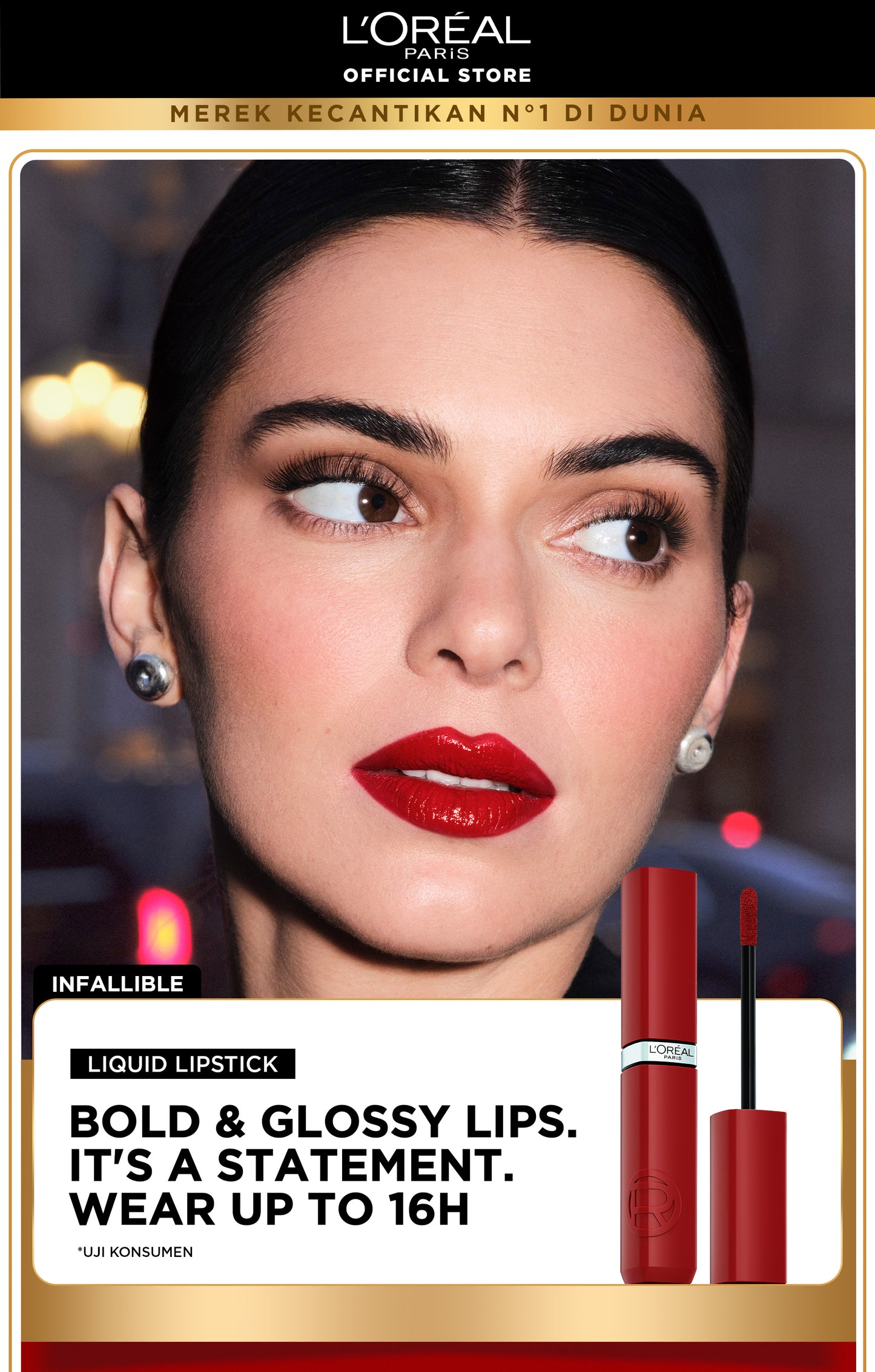 [BARU] L'Oreal Paris Infaillible Laque Resistance - Lip Cream Glossy Pigmented Nyaman Lipstik Transferproof Longlasting hingga 16 Jam