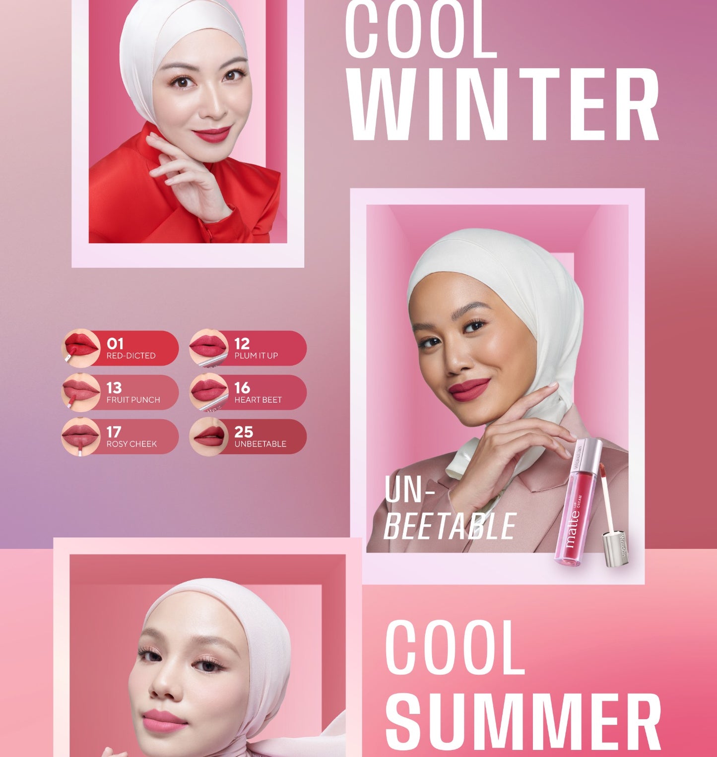 [OMBRE COVER BIBIR GELAP] WARDAH Ombre Glasting Liquid Lip + Matte Lip Cream -Lip-Stain-Lipgloss-Lipstik-Lip Matte-Lipcream-Lip Cream- Glossy Longlasting Waterproof Tahan Lama - Glaze Lip - Makeup - Liptin Anak Sekolah