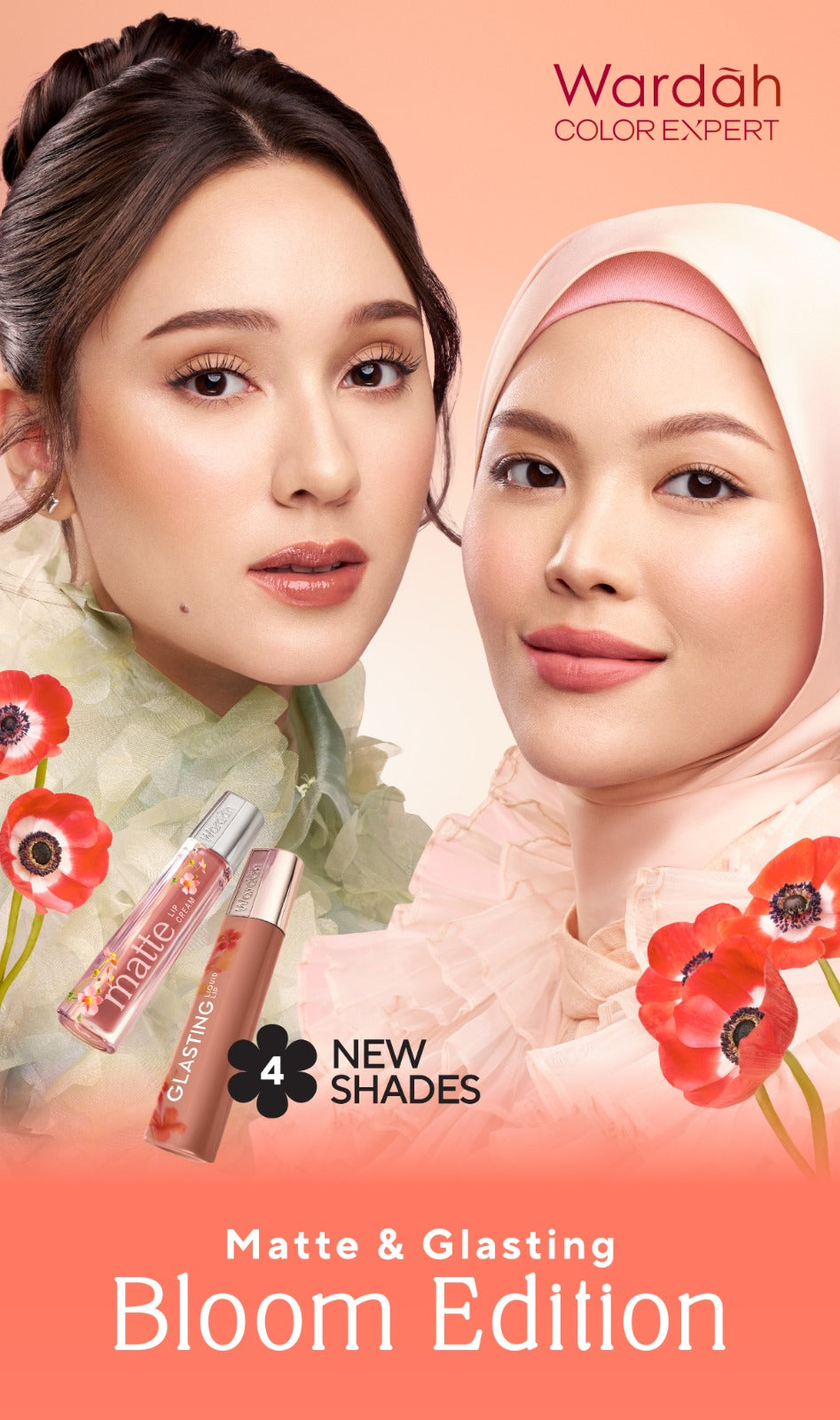 BEST SELLING! WARDAH Glasting Liquid Lip PINK POWER Lip Stain Lipgloss Lipstik Liptint Lip Matte Lipstick Lipcream Cleopatra Look Lip Cream Glossy Lip Longlasting Waterproof Tahan Lama Glaze Lip Makeup Two Tone Lip