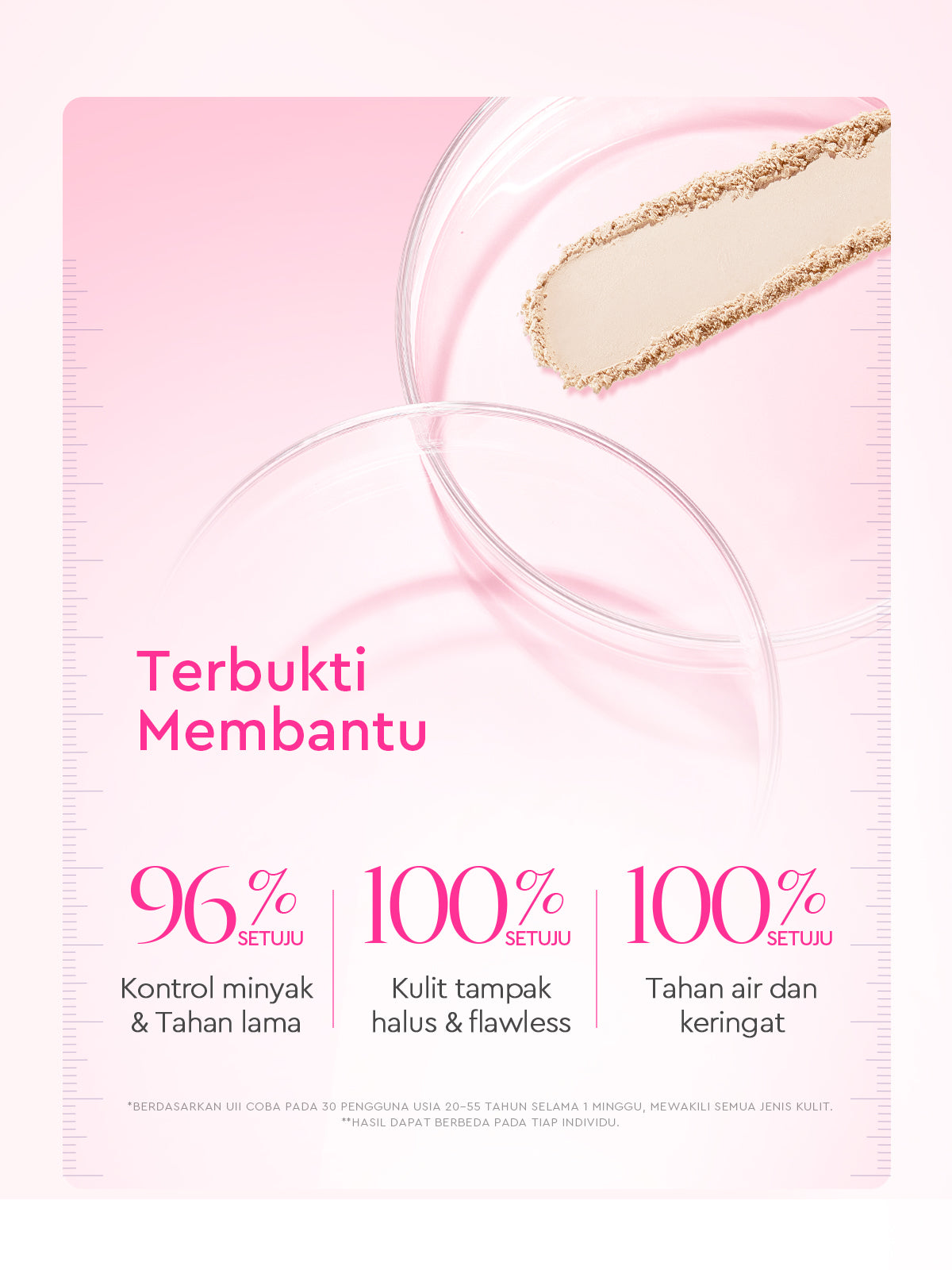 Glad2Glow 2lN1 VELVET MAKEUP SET-LOOSE POWDER+CUSHION Coverage Tinggi Second Skin Flawless Semi Matte Transferproof Tahan Lama instan Blurring Minyak Extract Air Blurry Technology