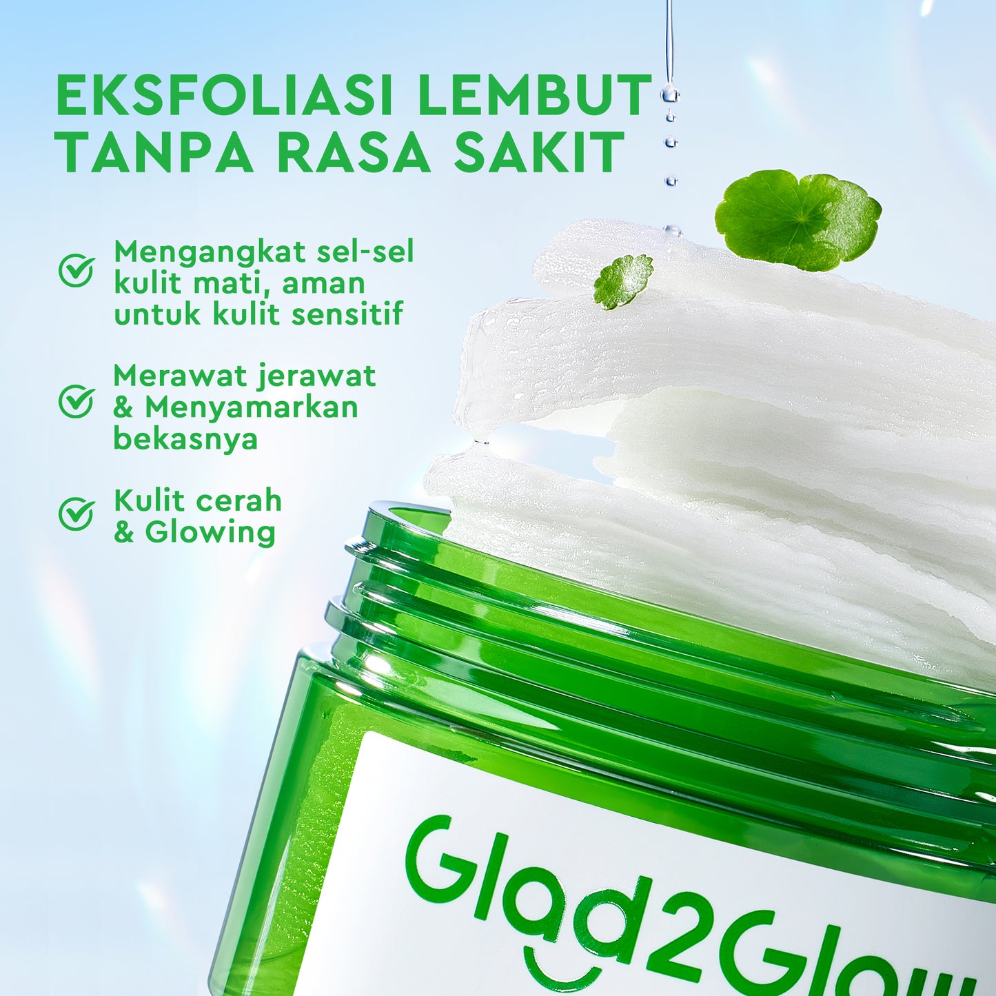 Glad2Glow Centella Salicylic Acid Exfoliating Acne Toner Pads Gentle Eksfoliasi Kulit Jerawat Kulit Sensitif (30 pads) Centella Pads Lactic Acid Malic AHA BHA Peeling Serum Acne Spot Serum Cica Acne Clear Pad Treatment Jerawat exfoliasi wajah obat jerawat