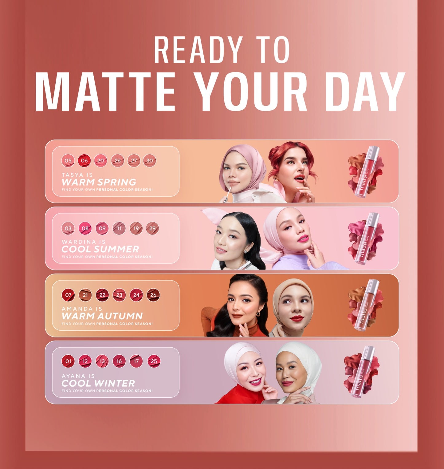 [OMBRE COVER BIBIR GELAP] WARDAH Ombre Glasting Liquid Lip + Matte Lip Cream -Lip-Stain-Lipgloss-Lipstik-Lip Matte-Lipcream-Lip Cream- Glossy Longlasting Waterproof Tahan Lama - Glaze Lip - Makeup - Liptin Anak Sekolah