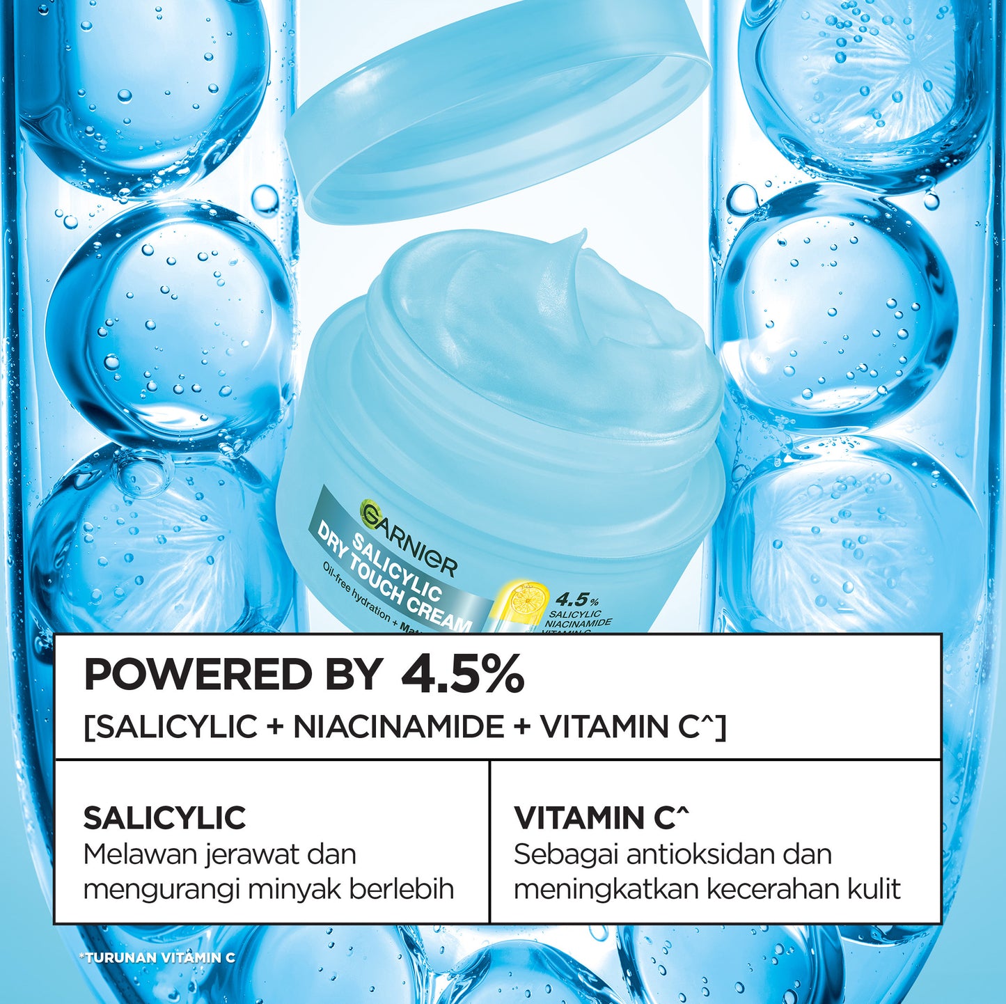 [NEW LAUNCH] GARNIER Mochi Dry Touch Cream Moisturizer Pelembab Wajah Skin Barrier 4.5% Vitamin C / Niacinamide / Salicylic Acid 30ml & 50ml Skincare Set Krim Siang Krim Malam Day Cream Serum Tone Up Mosturizer Mousturizer Cream Pemutih Wajah