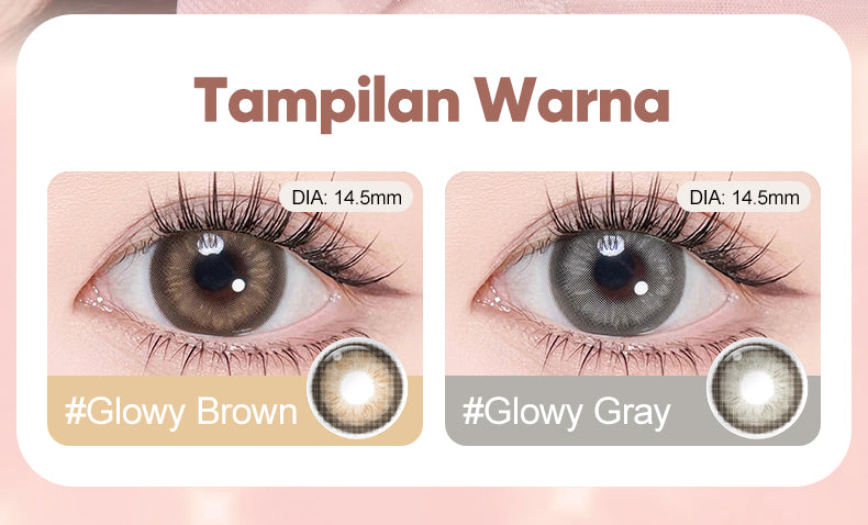 Magister Softlens Minus(0.00~-6.00) Glowy Series 14.5mm abu-abu coklat Gaya eksklusif soflen