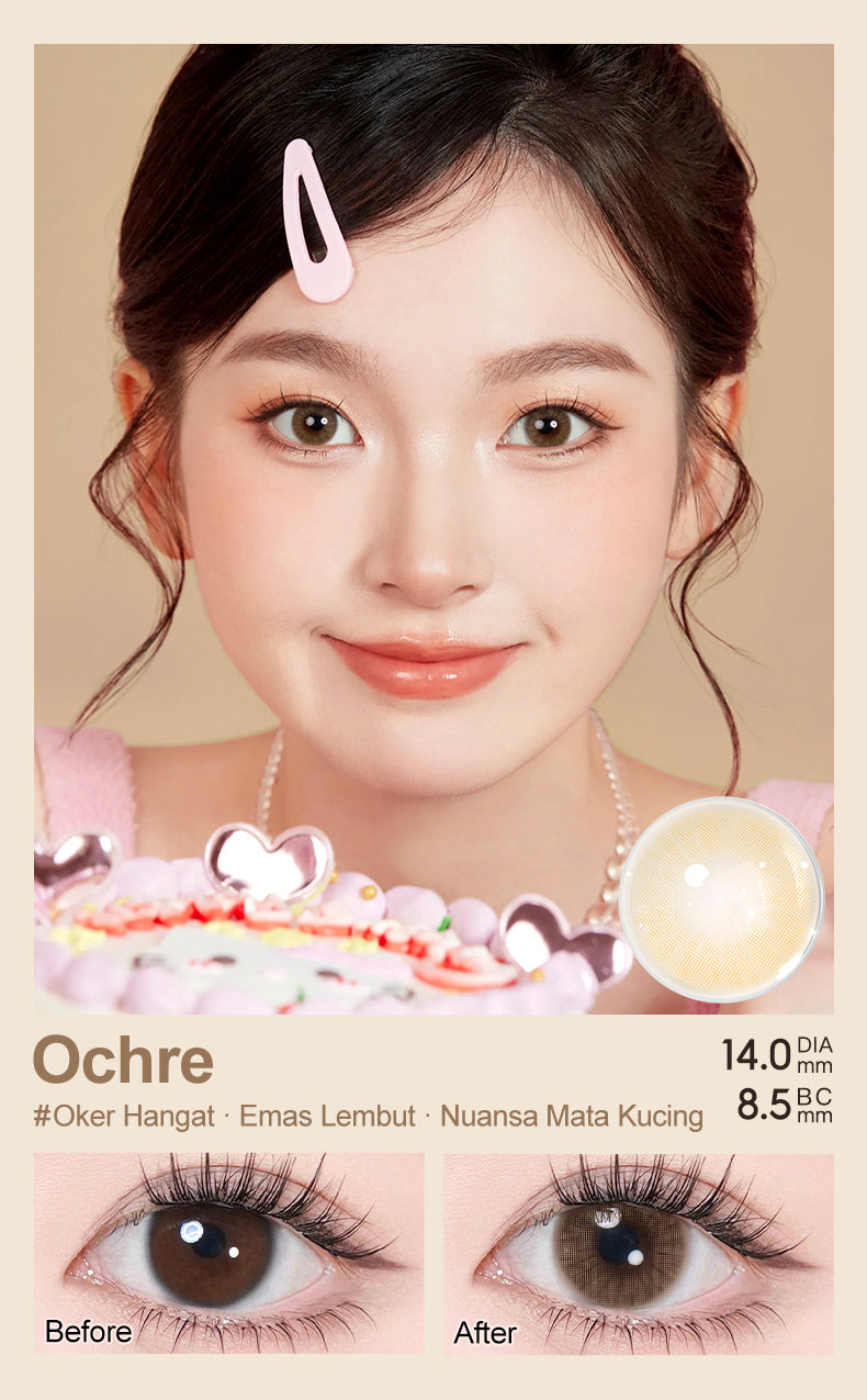 Magister Softlens Minus Brown Series 1pasang lensa kontak warna 14.0~14.5mm dubai Seri Coklat 6Bulan