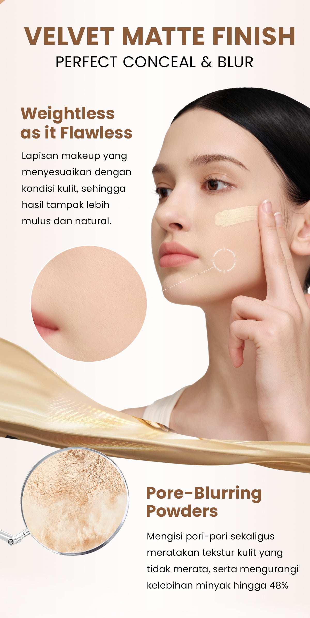 [NEW UPGRADE] YOU NoutriWear+ Perfect Cover Liquid Velvet Liquid Foundation Foundation Dengan Sunscreen High Coverage SPF 35 Velvet Matte Finish