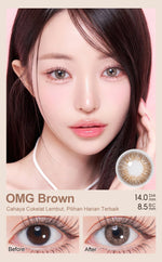 Magister Softlens Minus Brown Series 1pasang lensa kontak warna 14.0~14.5mm dubai Seri Coklat 6Bulan
