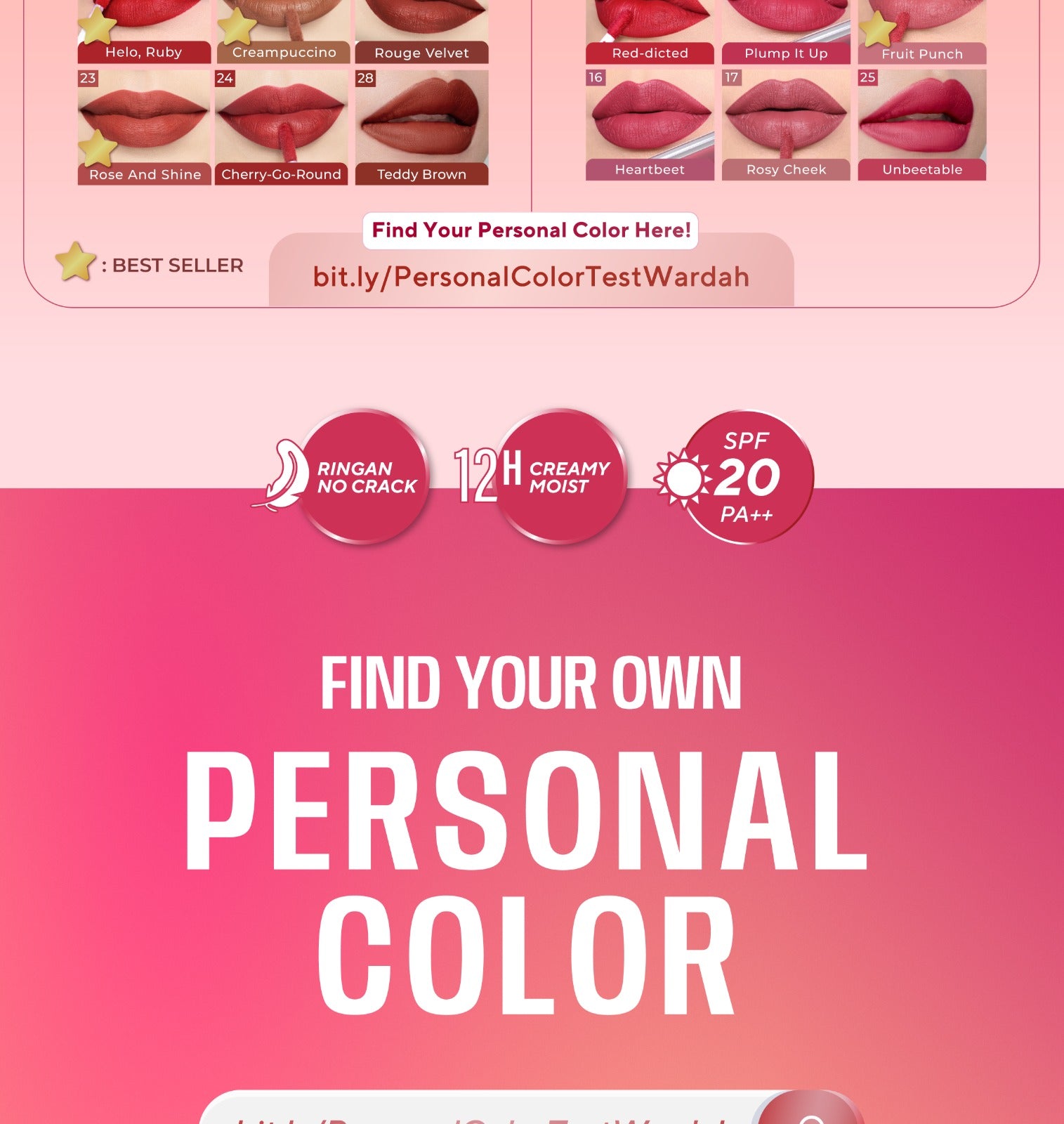 [OMBRE COVER BIBIR GELAP] WARDAH Ombre Glasting Liquid Lip + Matte Lip Cream -Lip-Stain-Lipgloss-Lipstik-Lip Matte-Lipcream-Lip Cream- Glossy Longlasting Waterproof Tahan Lama - Glaze Lip - Makeup - Liptin Anak Sekolah
