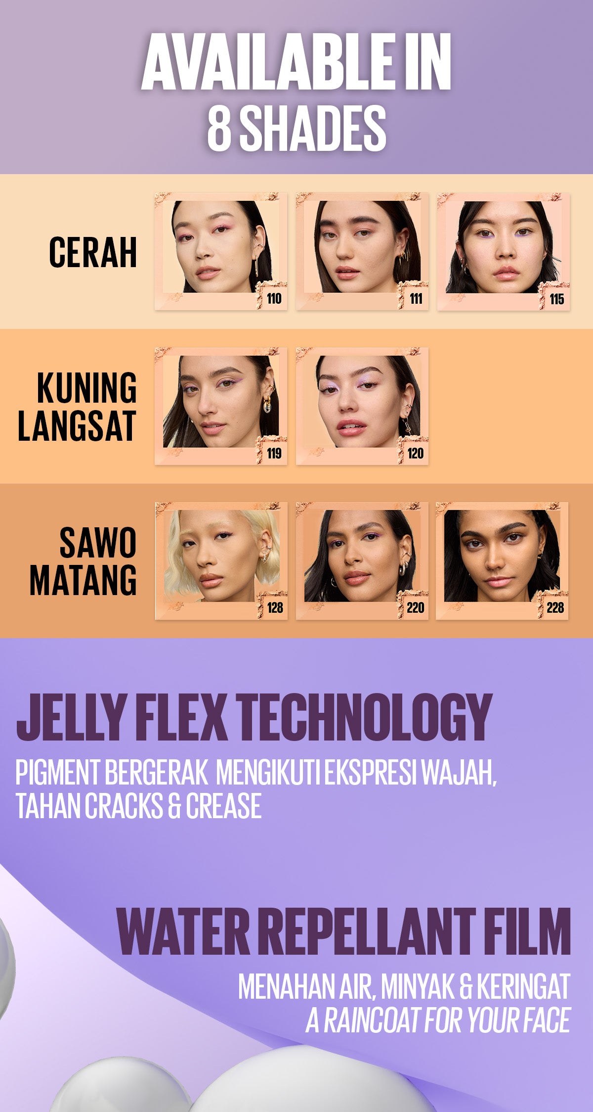 [BARU!] MAYBELLINE OFFICIAL Superstay Flex Powder 30H Longwear Powder Foundation Two-Way Cake Oil Control Transferproof Waterproof Full Coverage Setting Matte Makeup