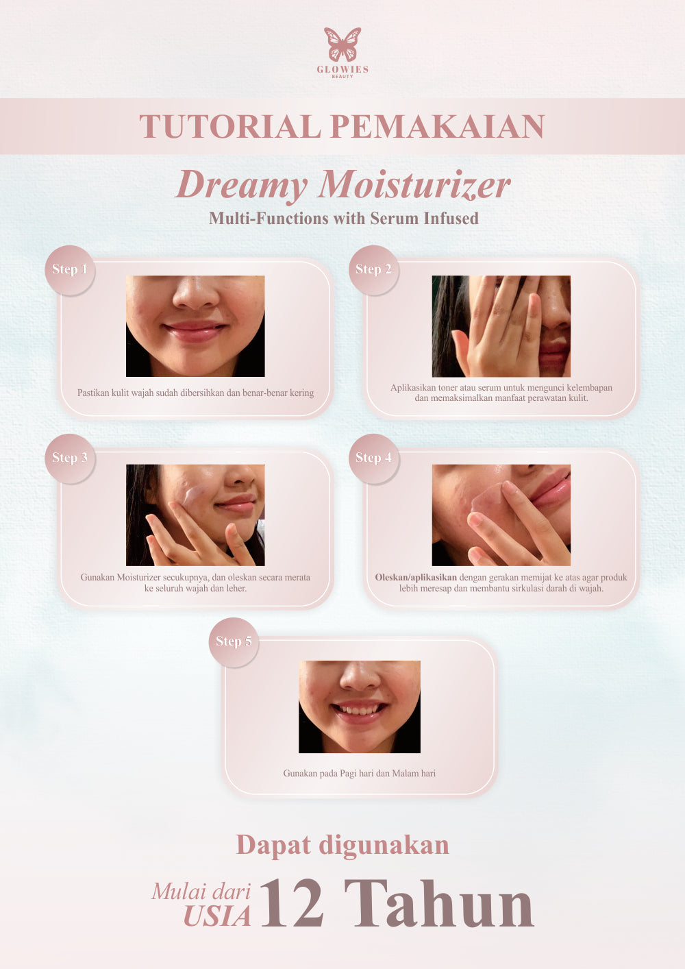 FLASH SALE Glowies Beauty Dreamy Moisturizer Skincare Repair Skin Barrier Melembapkan dan Meredakan Jerawat PIE/PIH with 7% Azeclair 6% Niacinamide Tranexamic Acid Alpha Arbutin Acne Calming Water Gel