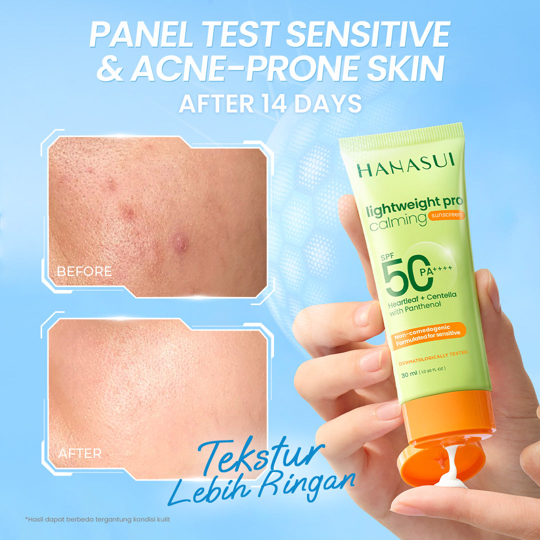 [NEW] Hanasui Lightweight Pro Calming Sunscreen SPF 50 - Sunscreen Kulit Sensitif & Jerawat - Non Comedogenic 0% Alcohol & Perfume